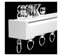 Bastone per tende diritto robusto, montaggio a parete o soffitto, sistema in alluminio bianco per interni ed esterni, asta divisoria per stanza con puleggia silenziosa(Ceiling Mount,4,88 m/16ft)