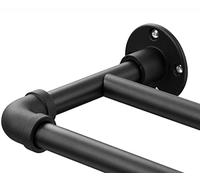 Bastone per tende doppio per finestre da 167 a 300-2,5 cm, resistente, doppio bastone per tenda oscurante, nero, regolabile per porta del patio, camera da letto, cucina