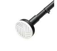 Bastone per Tende Estensibile, Acciaio Inox Tende Doccia Estensibile Senza Trapano Bastoni per Tende Divisori per Vasca da Bagno Bagno Spogliatoio Armadio(Black,50-80cm)