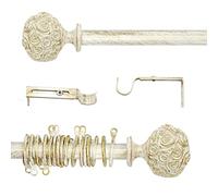 Bastone per Tende Estensibile Shabby Chic Cream Gold Rose Collection 120-210 cm