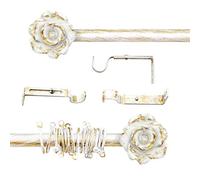 Bastone per Tende Estensibile Shabby Chic White & Gold Bouquet Collection 160-300 cm