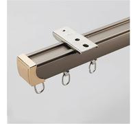 Bastone per tende in alluminio ad alta resistenza, 1 5 m, montaggio a parete, ideale per divisorio di stanze, colore champagne, binario da 2 m (2 x 1 m) per un elegante trattamento delle finestre