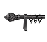Bastone per tende in alluminio nero resistente, 1,8 3,6 m, regolabile, silenzioso, design romano, anti deformazione, con accessori di supporto, perfetto per la decorazione della casa