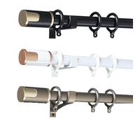 Bastone per tende in alluminio resistente per tende a pacchetto da 1 m - 4,2 m, include accessori per l'installazione, nero, lunghezza 2,7 m, soluzione decorativa per la casa durevole ed elegante