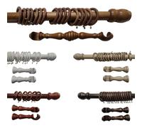 Bastone per Tende in Legno Ø 35 mm - Massiccio, Vari Colori e Misure - Colore principale: Bianco, MOVIMENTO: A STRAPPO, MISURA: 300