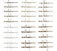 Bastone per Tende in Legno 35mm Su Misura - Artigianale con Sistema a Corda o Strappo - Lunghezza: 200 cm, Terminale: Flora, Movimento: A corda, Colore: Bronzo Antico