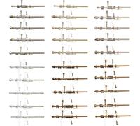 Bastone per Tende in Legno 35mm Su Misura - Artigianale con Sistema a Corda o Strappo - Lunghezza: 240 cm, Movimento: A corda, Terminale: Old, Colore: Oro Antico