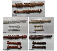 Bastone Per Tende in Legno - A Strappo o A corda ø35mm Vari Colori e Misure