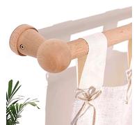 Bastone per tende in legno con 2 staffe e viti per finestre, 25 mm, asta singola per tenda per camera da letto, cucina, porta, decorazione fai da te per la casa (senza anelli), 140 cm