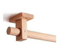 Bastone per tende in Legno Per Finestre, 29mm Diametro Decorativo Aste Per Tende con 2 Staffa Di Supporto E Viti Robusto Singtola Bastone Per Camera Da Letto Cucina Ufficio-B-100CM