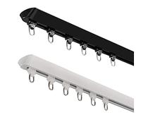 Bastone per tende in metallo robusto, montaggio a soffitto, finitura nera, lunghezza 6 m, resistente, elegante decorazione per la casa, lunghezza regolabile, ideale per tende e tende