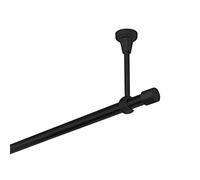 Bastone per tende nero, 540 cm, 1 binario, 19 mm, in metallo, fissaggio a soffitto, tappo diritto