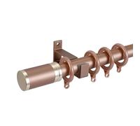Bastone per tende regolabile da 1,9 m, resistente, con staffe in alluminio e anelli rimovibili, ideale per binari per porte scorrevoli, resistente asta in metallo con finitura oro rosa