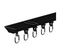 Bastone per tende ultra sottile nero per balconi e finestre a bovindo, binario da soffitto da 210 cm, pali silenziosi in alluminio, guida regolabile per decorazione domestica, facile installazione