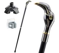 Bastone Picchio Nero-Oro, Impugnatura Ergonomica, Antiscivolo e Resistente Portatile Unisex Anche un Accessorio di Moda