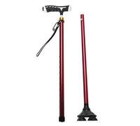 Bastone Pieghevole con Impugnatura Antiscivolo, Bastone da Passeggio Regolabile Hei stampelle per Anziani con LED Li, Base Girevole a 4 Punte, Supporto Girevole a 360 ° per Anziani disabili, Buon