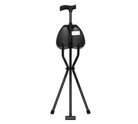 Bastone pieghevole con seduta, sgabello a tre gambe per adulti, supporta fino a 113 kg, design compatto e portatile per assistenza alla mobilità