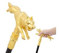 Bastone Pieghevole in Alluminio Wolf King, Bastoni da Passeggio Pieghevoli a Doppia Sezione con Regolazione Dell'altezza, Punta Antiscivolo e Cinturino da Polso per Una Maggiore Stabilità(Gold)