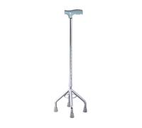 Bastone Quadripode Per Anziani Regolabile Con Manico Aperto In Alluminio 95 Cm H