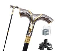 Bastone Re Drago D'acqua Nero-Oro, Impugnatura Ergonomica, Antiscivolo e Resistente Portatile Unisex Anche un Accessorio di Moda