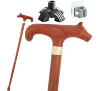 Bastone Retro in Legno Massiccio, Manico Ergonometrico Antiscivolo Resistente all'usura e Portatile Ideale per Anziani Accessorio Elegante per Signori
