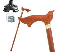 Bastone Retro in Legno Massiccio, Manico Ergonometrico Antiscivolo Resistente all'usura e Portatile Ideale per Anziani Accessorio Elegante per Signori
