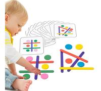 Bastone | Rich Card Patterns Gioco di intelligenza fai-da-te con bastoncini a sei colori,Giocattolo per l'intelligenza educativa, rompicapo in legno giocattolo regalo educativo per bambini ragazzi rag