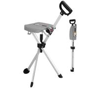 Bastone Sedia Pieghevole Portatile da Passeggio in Lega di Alluminio Bastone per Anziani con Seduta Pieghevole Leggero Portatile Antiscivolo Stabile per Anziani(Gray)