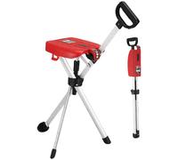 Bastone Sedia Pieghevole Portatile da Passeggio in Lega di Alluminio Bastone per Anziani con Seduta Pieghevole Leggero Portatile Antiscivolo Stabile per Anziani(Red)