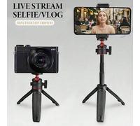 Bastone Selfie Estensibile con Treppiede, Bastone Selfie Portatile per Vlog con Impugnatura Monopode Retrattile, Compatibile con Smartphone, GoPro, Webcam, Canon G7X Mark III, ZV-1, RX100 VII, A6400, 