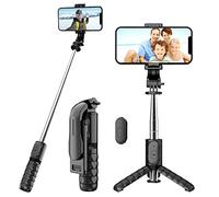Bastone Selfie Stick Treppiede, Mini Portatile 3 in 1 Selfie Stick Bluetooth Estensibile con Telecomando Wireless per iPhone, Samsung, Huawei, GoPro e Altri Smartphone