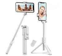 Bastone Selfie treppiede cavalletto per smartphone,Wireless selfie stick 4in1 Staccabile con Telecomando Rinforzato Retrattile-white