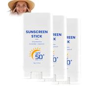 Bastone Solare SPF50 per Viso, Bastone Protettivo Solare per Viso e Corpo, Invisibile Effetto Opaco Impermeabile, Senza Macchia Bianca, Adatto a Tutti i Tipi di Pelle (3 pcs)