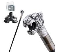 Bastone Stile Britannico con Testa di Pantera, Manico Ergonometrico Antiscivolo Resistente all'usura e Portatile Unisex, Anche un Accessorio Elegante per Signori