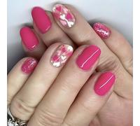 Bastone Su Unghie Acrilico Incontri Decorazione Quadrato Breve Lucido Con Motivi Cuore Per Le Donne E Le Ragazze Unghie False