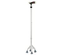 Bastone telescopico a quattro zampe, multifunzionale, leggero, regolabile for anziani(Silver,Small four legged)