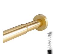 Bastone telescopico estensibile in acciaio inox dorato - Bastone a tensione regolabile per tende da doccia e voile - 77 - 120 cm ed elegante binario per tenda