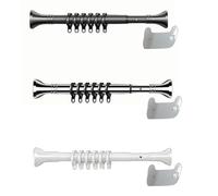 Bastone telescopico per tenda da doccia senza trapano, in robusto acciaio inox, 40-500 cm, con porta carte (bianco, 70-120 cm)