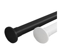 Bastone telescopico regolabile per tenda da doccia, in acciaio inox, senza fori, perfetto per porte, finestre e balconi (colore: nero)