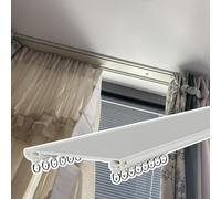 Bastone telescopico regolabile per tenda da doccia, in metallo robusto, facile da installare, doppio binario per tenda da soffitto, resistente alla ruggine, ideale per l'arredamento del bagno