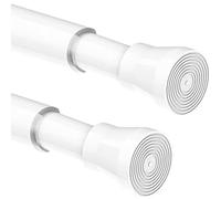 Bastone tenda a pressione bastone per tenda doccia asta tenda telescopica, Regolabile in lunghezza, Lunghezza 50-80 cm, Bianco (2 Pezzi)