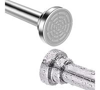 Bastone Tenda a Pressione Estensibile 120-215cm Senza Forare Asta Telescopica in Acciaio Inox Bastone Tenda Doccia Argento Antiscivolo & Mai Rustico per Finestra, Armadio, Porta