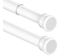Bastone Tenda a Pressione Senza Forare Bastone per Tenda a Pressione Bastone Tenda Doccia, Lunghezza 83-160cm(1 pezzo), Diametro 25mm,Bianco