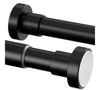 Bastone Tenda a Pressione Senza Forare Bastone Tenda Estensibile Asta Tenda a Pressione, Adatto per Bagno Doccia Camera Tende, Lunghezza 85-230 cm, Ø32 mm, Nero