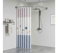 Bastone Tenda Doccia Angolare A Pressione A Forma Di L, Asta Per Tenda Da Doccia A Curva Telescopica 304 Acciaio Inox, Senza Foratura, Non Richiede Staffe A So(Size:A 70-95cm x 70-95cm,Color:Argento)