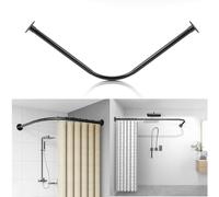 Bastone Tenda Doccia Angolare A Pressione Ad L Non Forata Asta per Tenda Doccia, Asta per Tenda da Doccia Estensibile Acciaio Inox Palo Telescopico Barra di Tensione per Bagno70 to 95cm x 90 to 130cm