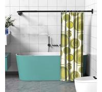 Bastone Tenda Doccia Angolare, Bastone Tenda Da Doccia A Curva Telescopica Senza Foratura Per Bagno E Spogliatoio(Size:D 70-95cm x 105-165cm,Color:Nero)