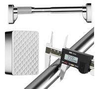 Bastone Tenda Estensibile, Acciaio Inox, 410-500 360-450 50-260 40-50cm, Asta Per Tendine Allungabile, Metallo, Impermeabile, Nessuna Foratura, Per Vasca Da Bagno, Box, Armadio, Porta(Acero inoxidable