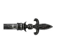 Bastone Tenda Ferro Estendibile 160-300 A Muro Asta Scorritenda Binario Anelli Staffe Nero_Argento