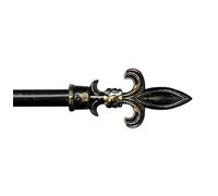 Bastone Tenda Ferro Estendibile 160-300 A Muro Asta Scorritenda Binario Anelli Staffe Viti Nero_Oro